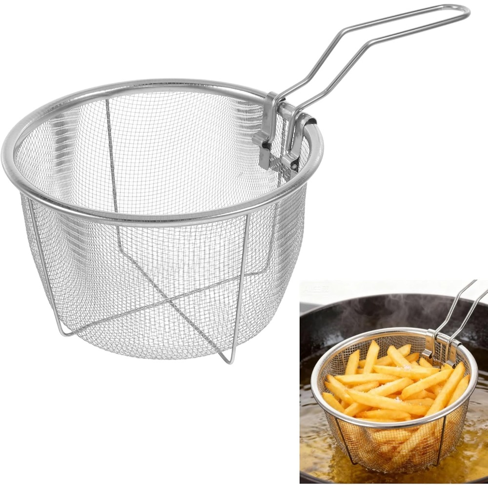 Home Cooking In French - Cesta redonda para freír con asa