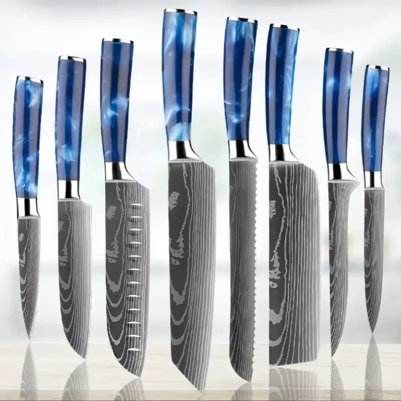 Home Cooking Japanese - Cuchillo Santoku japonés de acero con