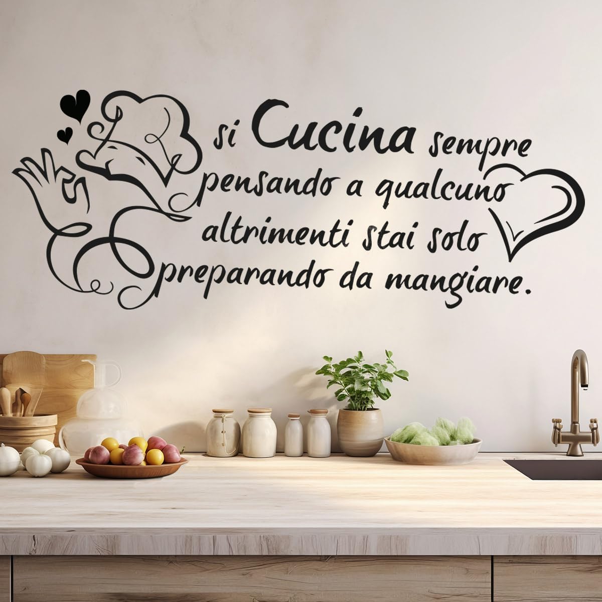 Home Cooking In French - Pegatina de pared con cita de