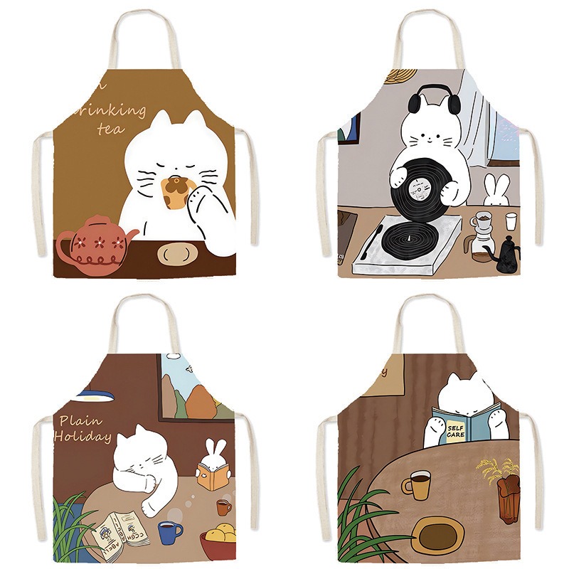 Delantal con estampado de gato - Home Cooking Cafe reseña y precio