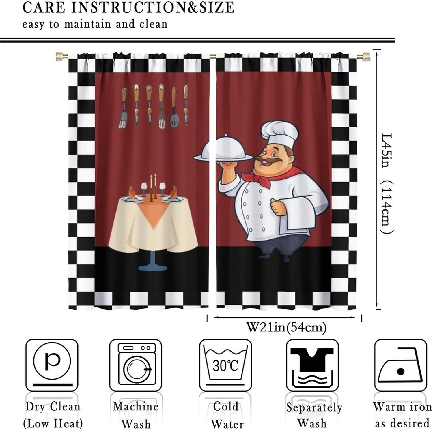 Cortinas de cocina Fat Chef, c - Home Cooking In French reseña y precio