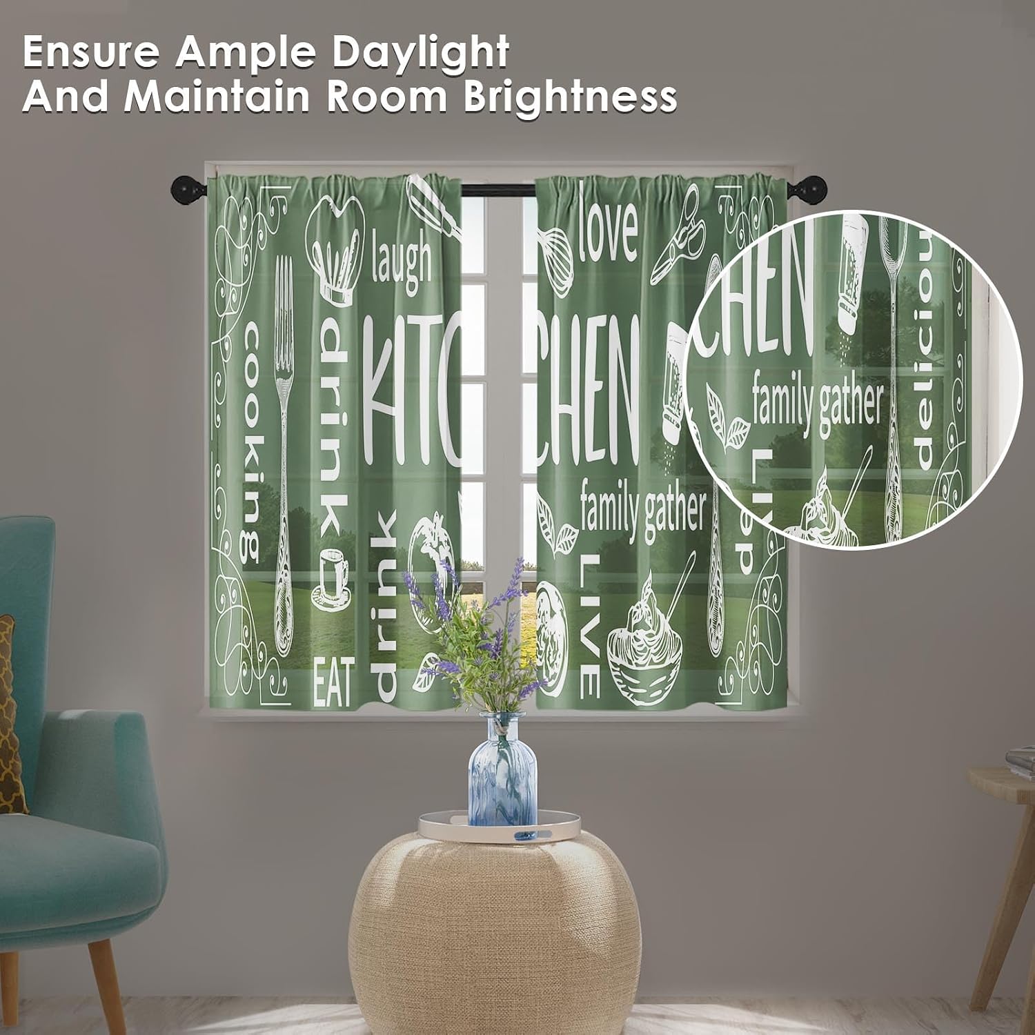 Par de Cortinas de Cocina Esté - Home Cooking In French reseña y precio
