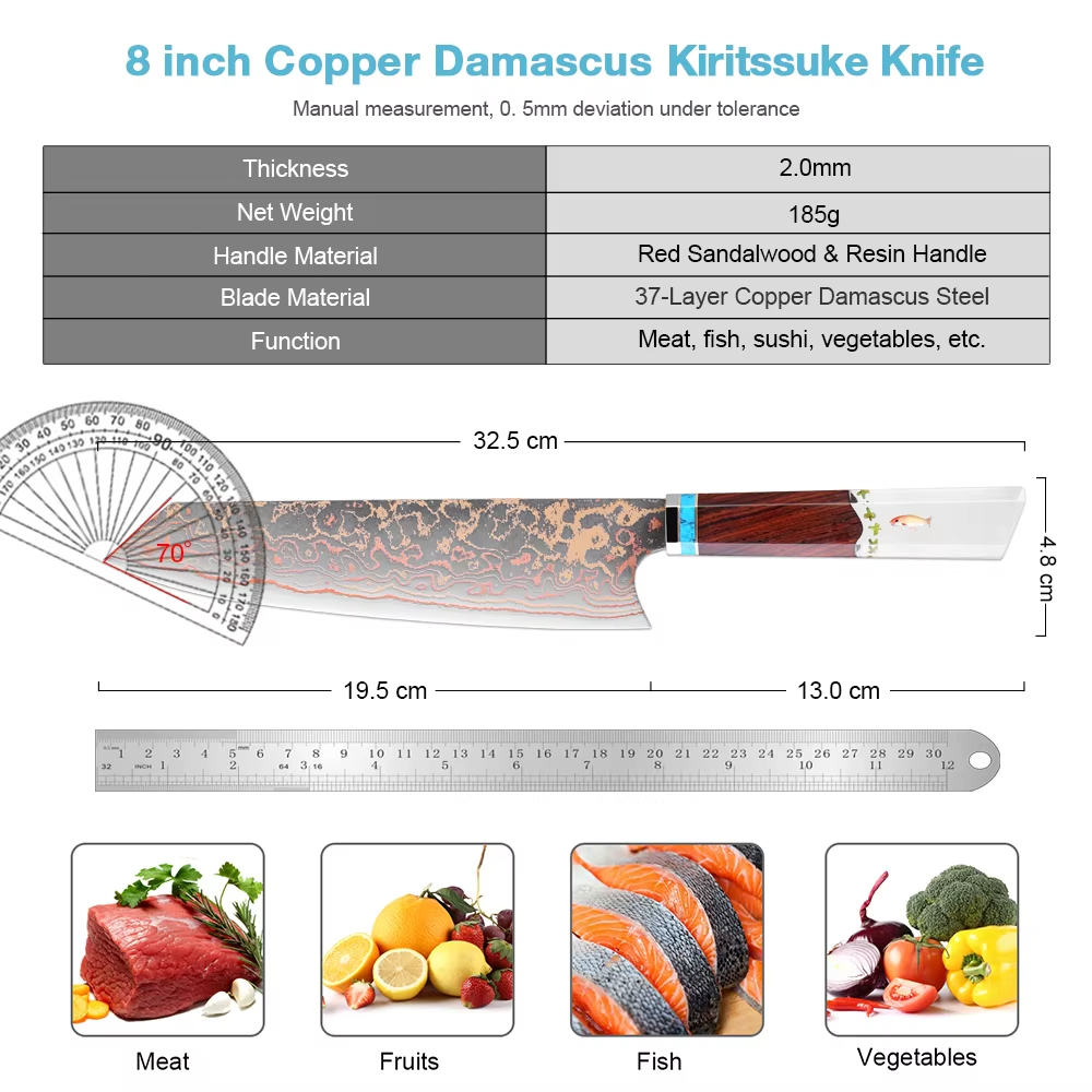 Cuchillo de Chef Kiritsuke, 8  - Home Cooking Japanese reseña y precio